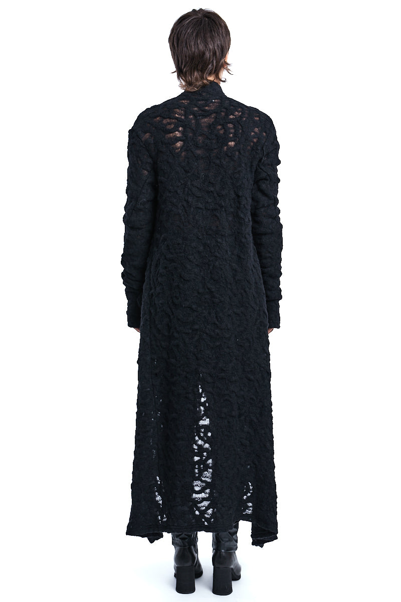 DRAPED WOOL CARDIGAN