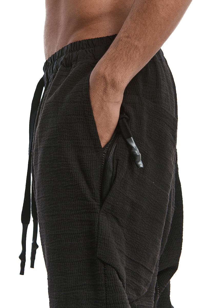 BLACK STRUCTURED COTTON LOW CROTCH SHORTS