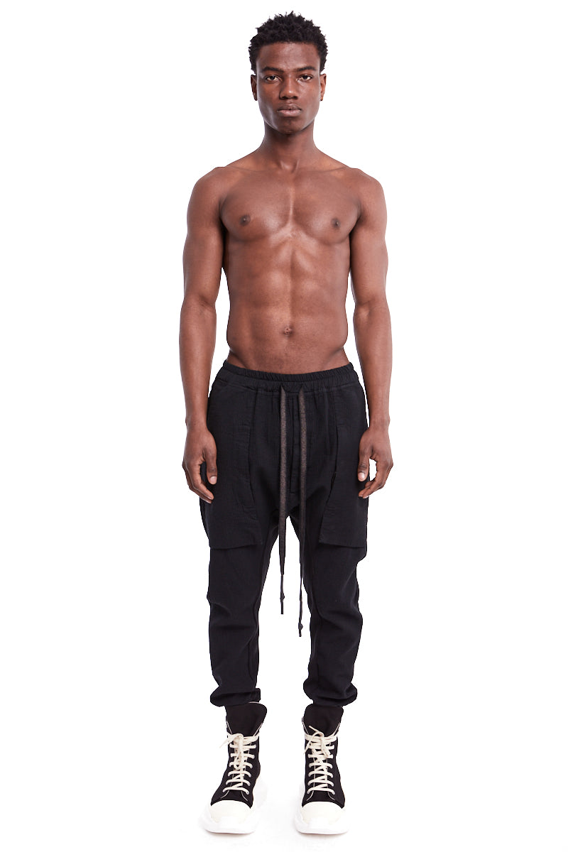 69 by Isaac Sellam | Shop Online | Black Stripe Gusset Pants