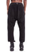 BLACK CROPPED GAUFRE PANTS