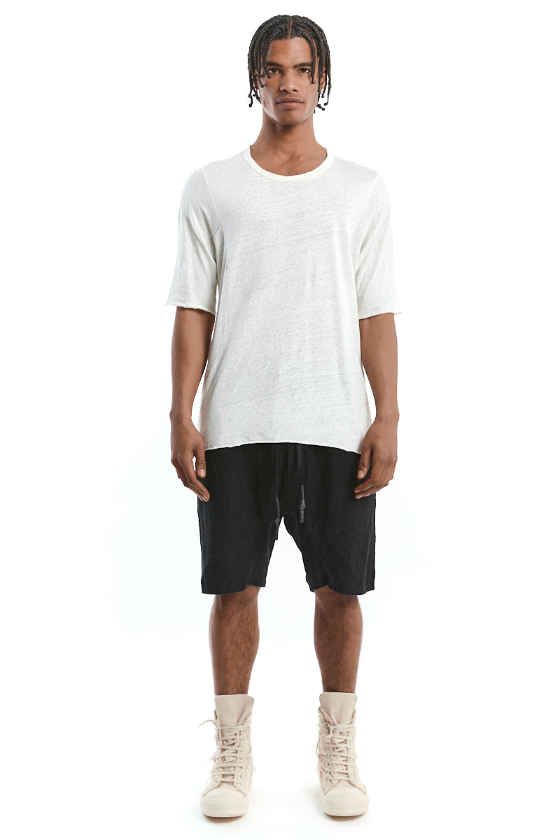 WHITE LOYAL LINEN TEE