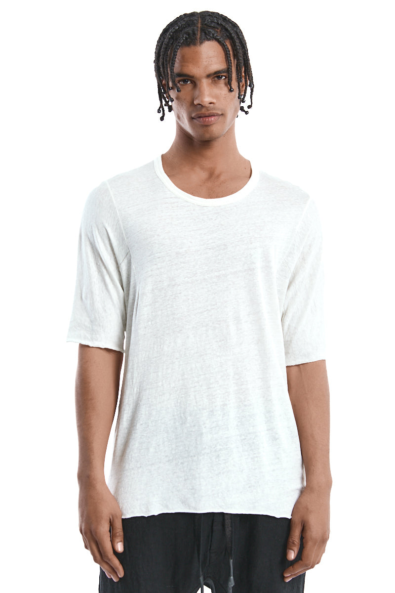 WHITE LOYAL LINEN TEE