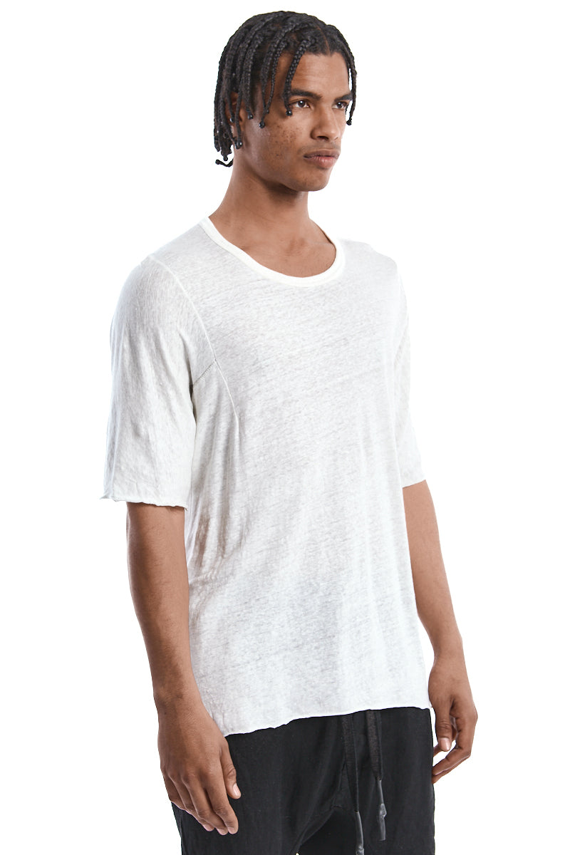 WHITE LOYAL LINEN TEE