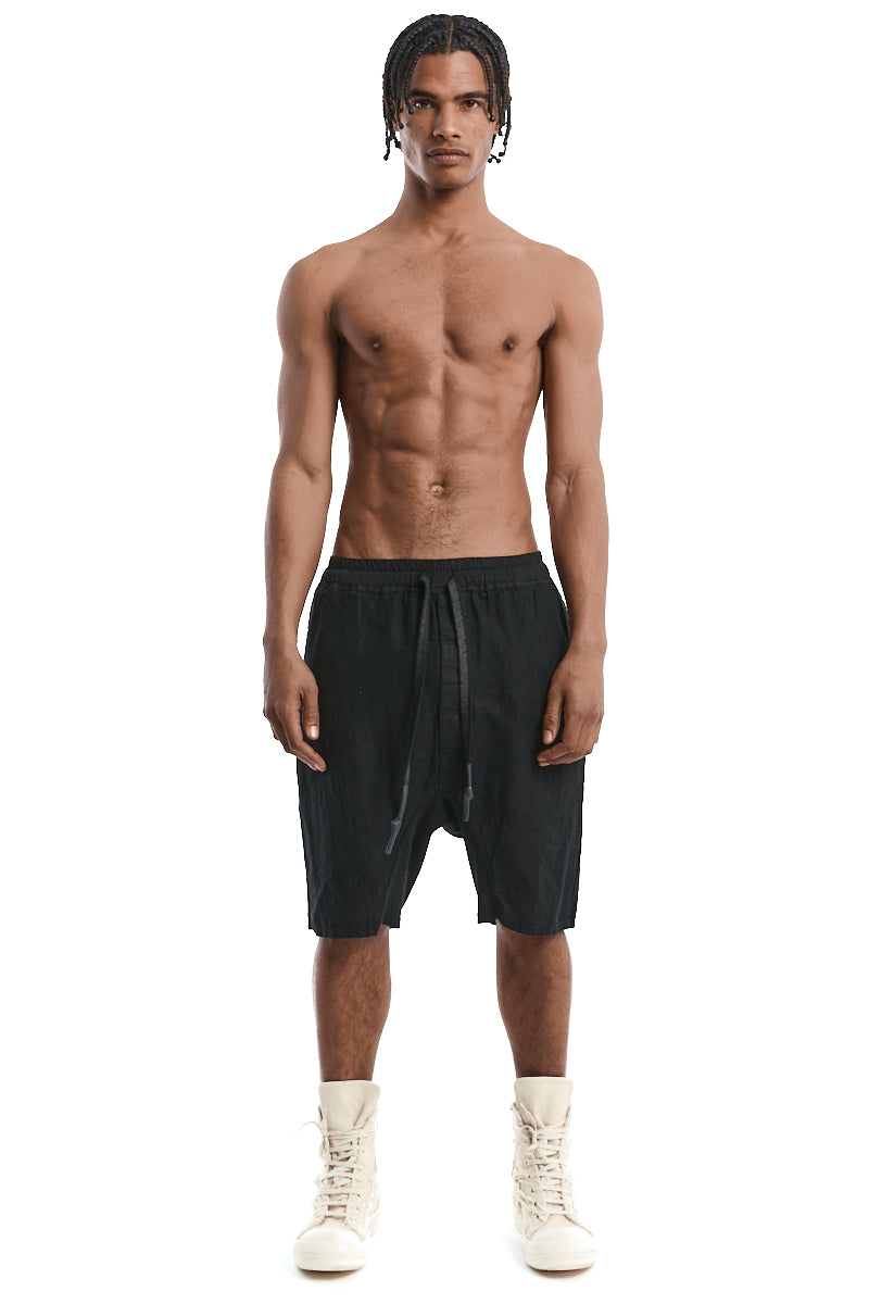 BLACK LINEN SHORT