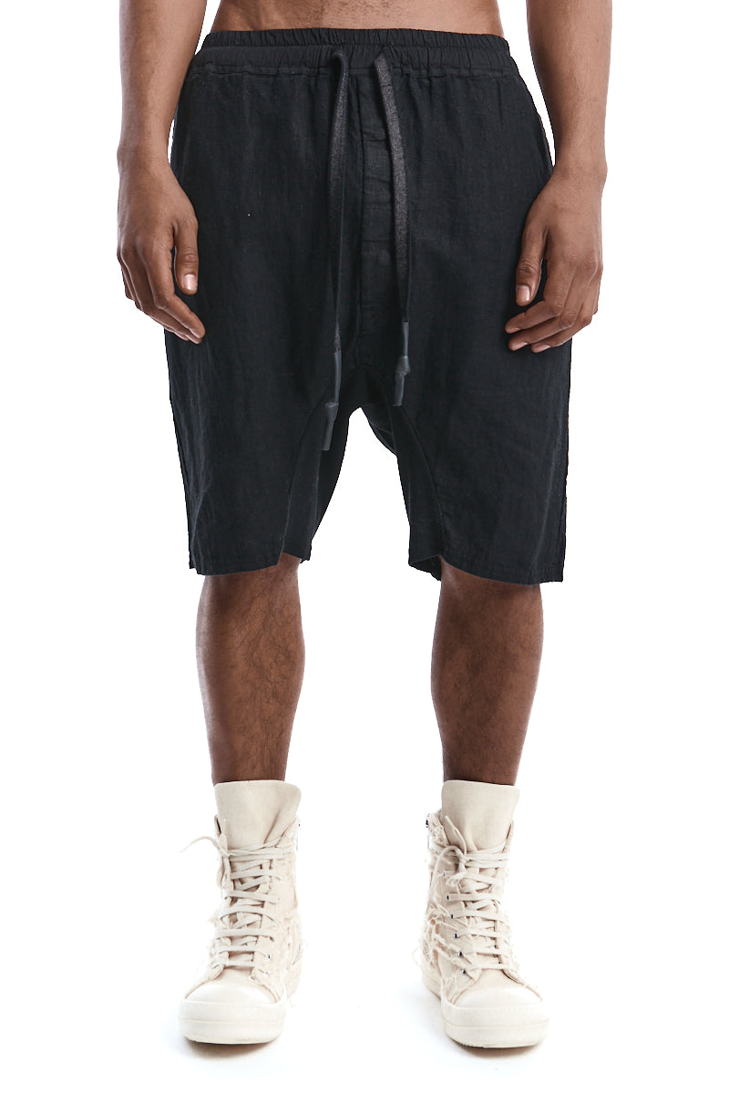 BLACK LINEN SHORT