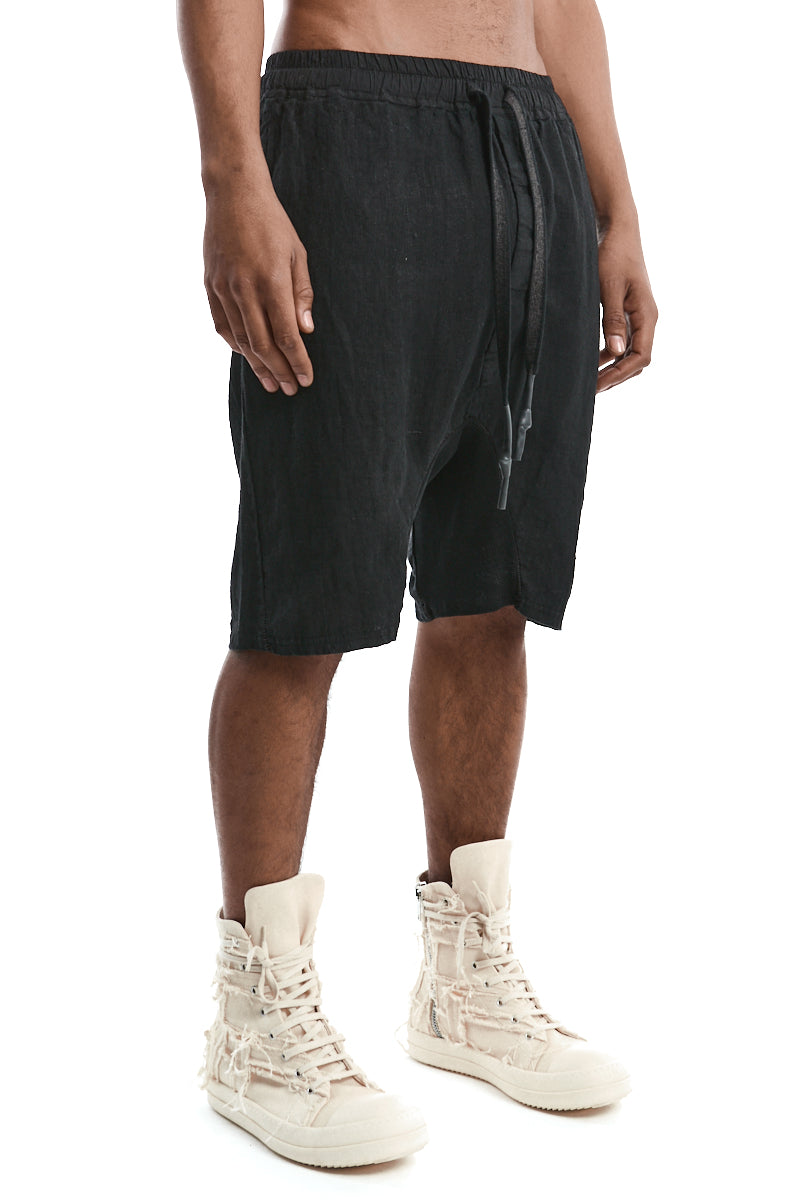 BLACK LINEN SHORT