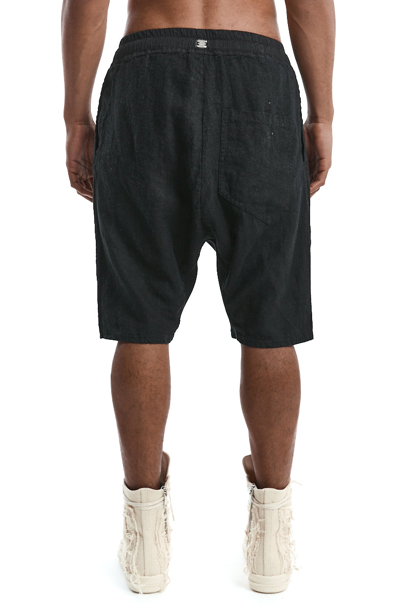 BLACK LINEN SHORT