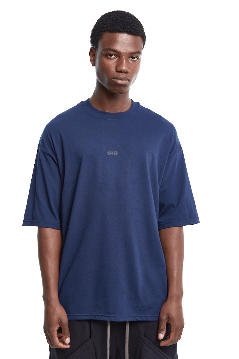 NAVY BLUE OVERSIZED PRINT TEE