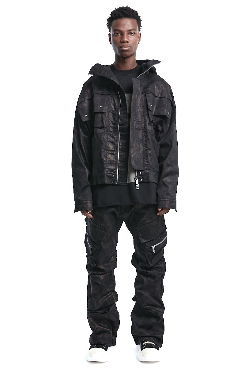 METAL STEAM CAMOUFLAGE HOODED JACKET