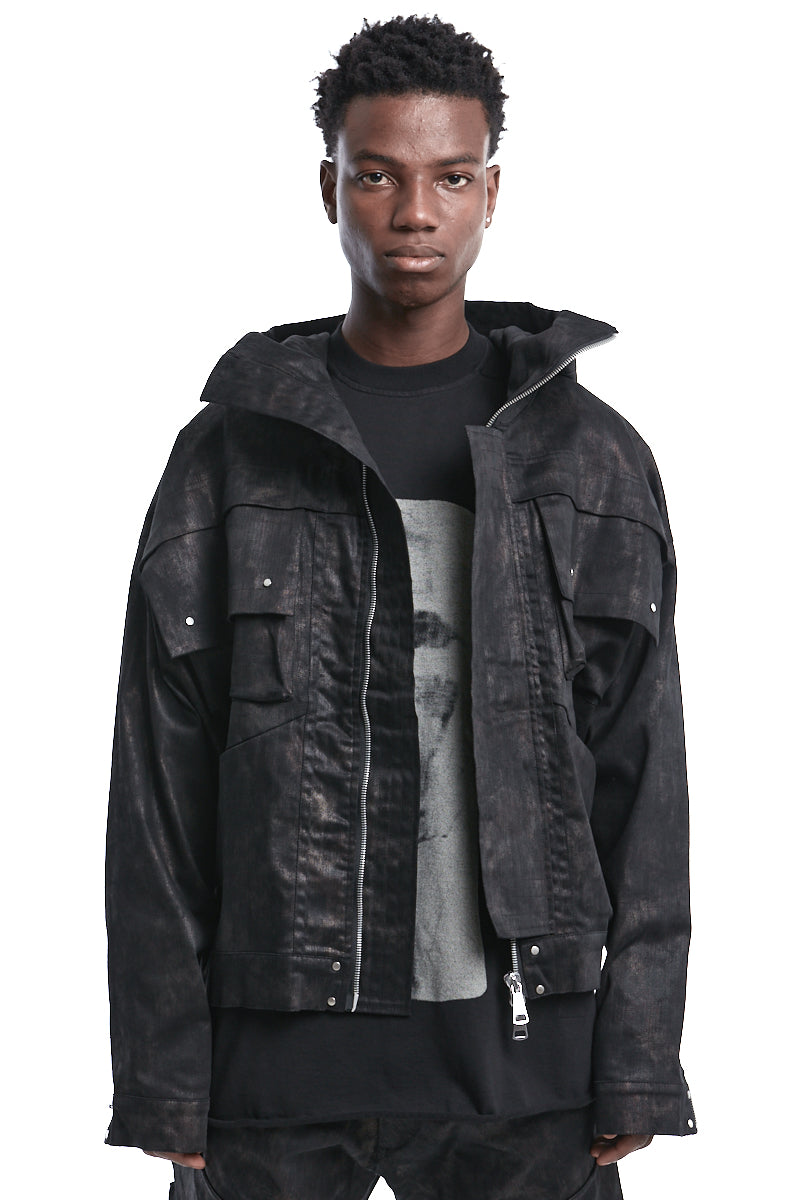 METAL STEAM CAMOUFLAGE HOODED JACKET