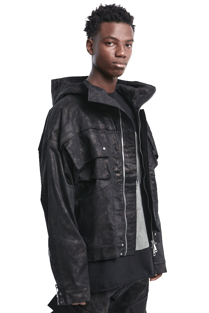 METAL STEAM CAMOUFLAGE HOODED JACKET