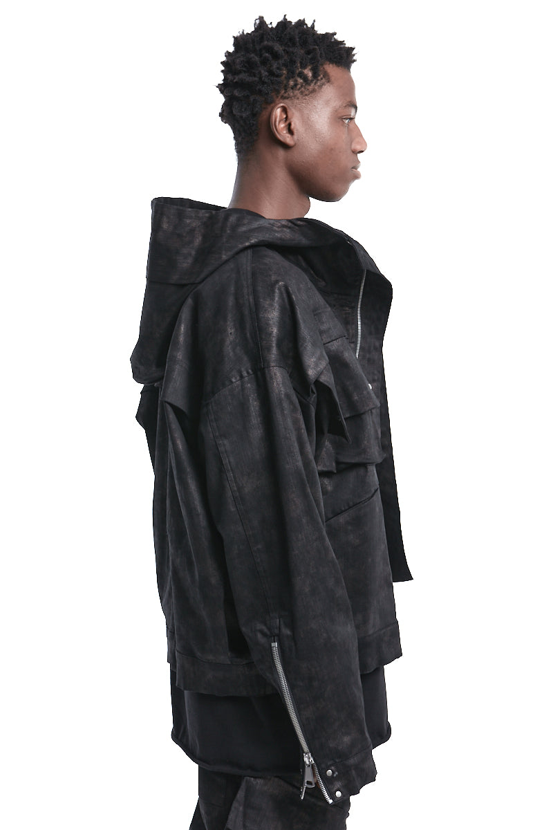 METAL STEAM CAMOUFLAGE HOODED JACKET