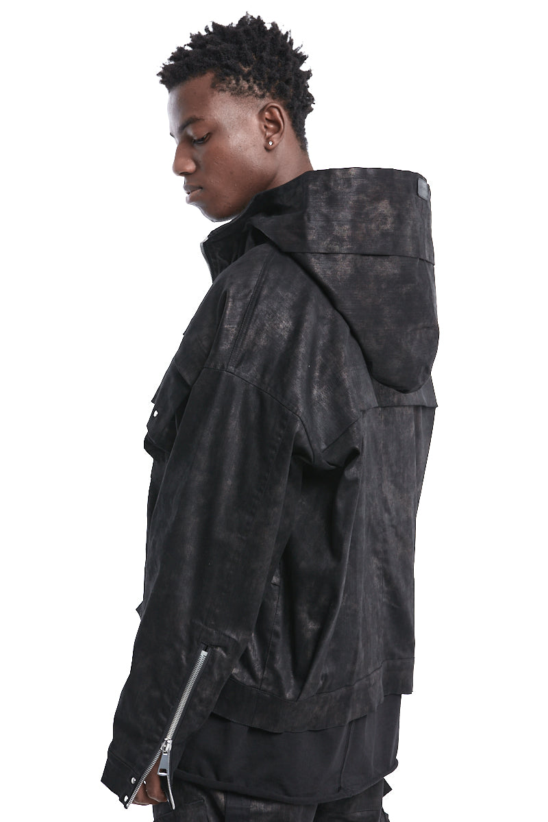 METAL STEAM CAMOUFLAGE HOODED JACKET