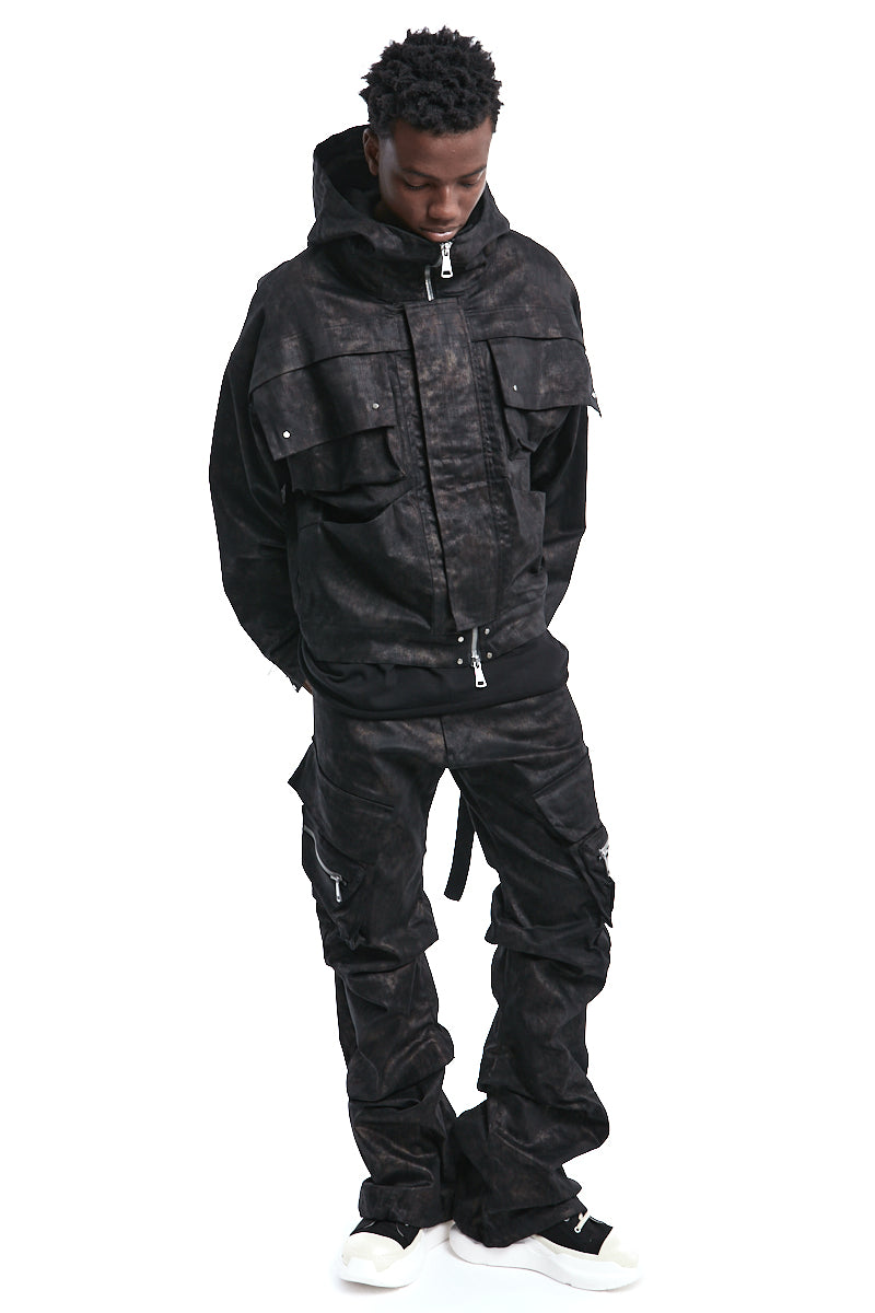 METAL STEAM CAMOUFLAGE HOODED JACKET