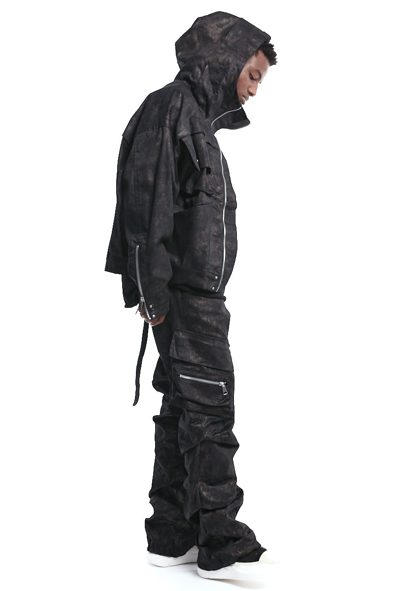 METAL STEAM CAMOUFLAGE HOODED JACKET