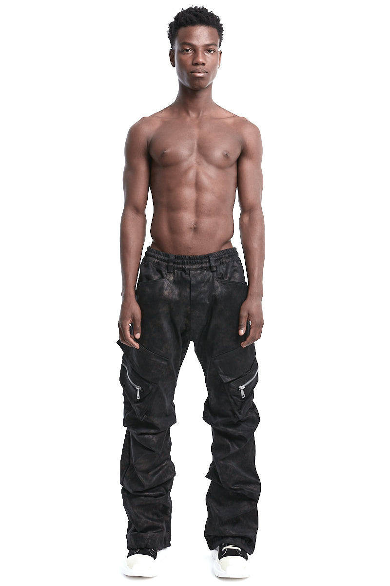 METAL BOOTCUT TUCKED TROUSERS