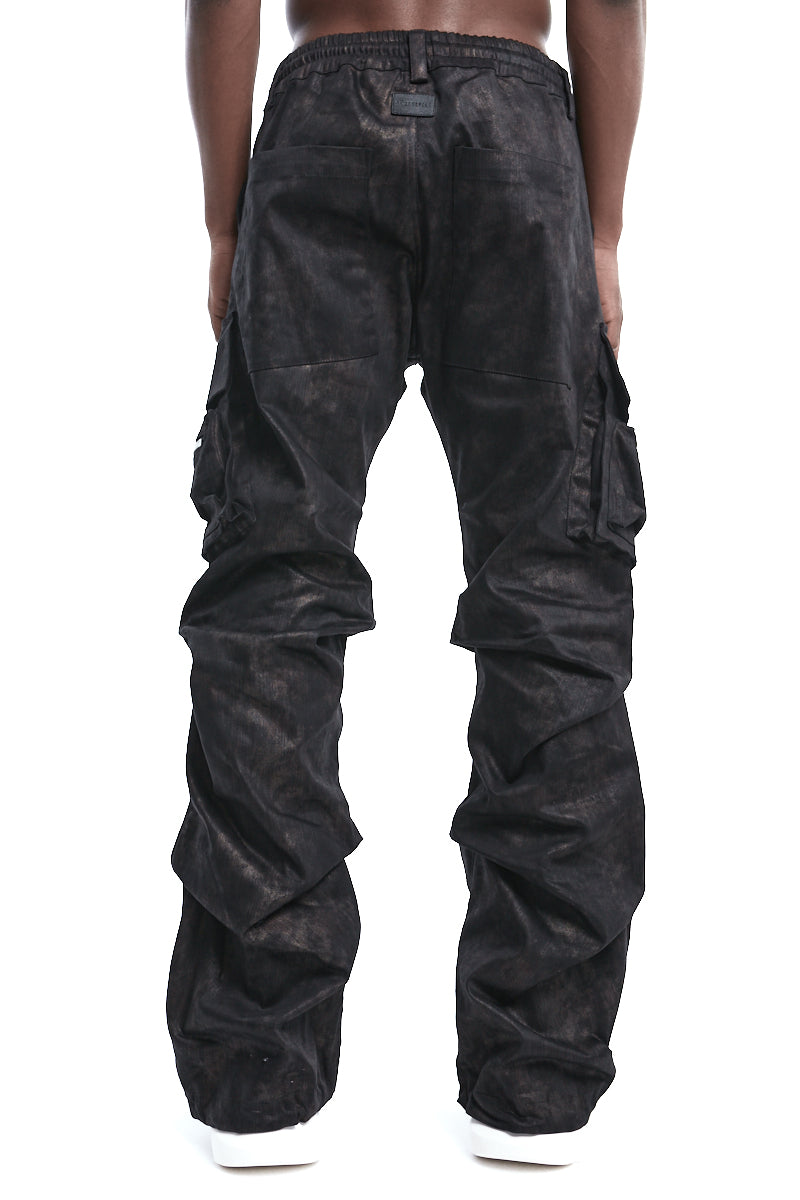 METAL BOOTCUT TUCKED TROUSERS