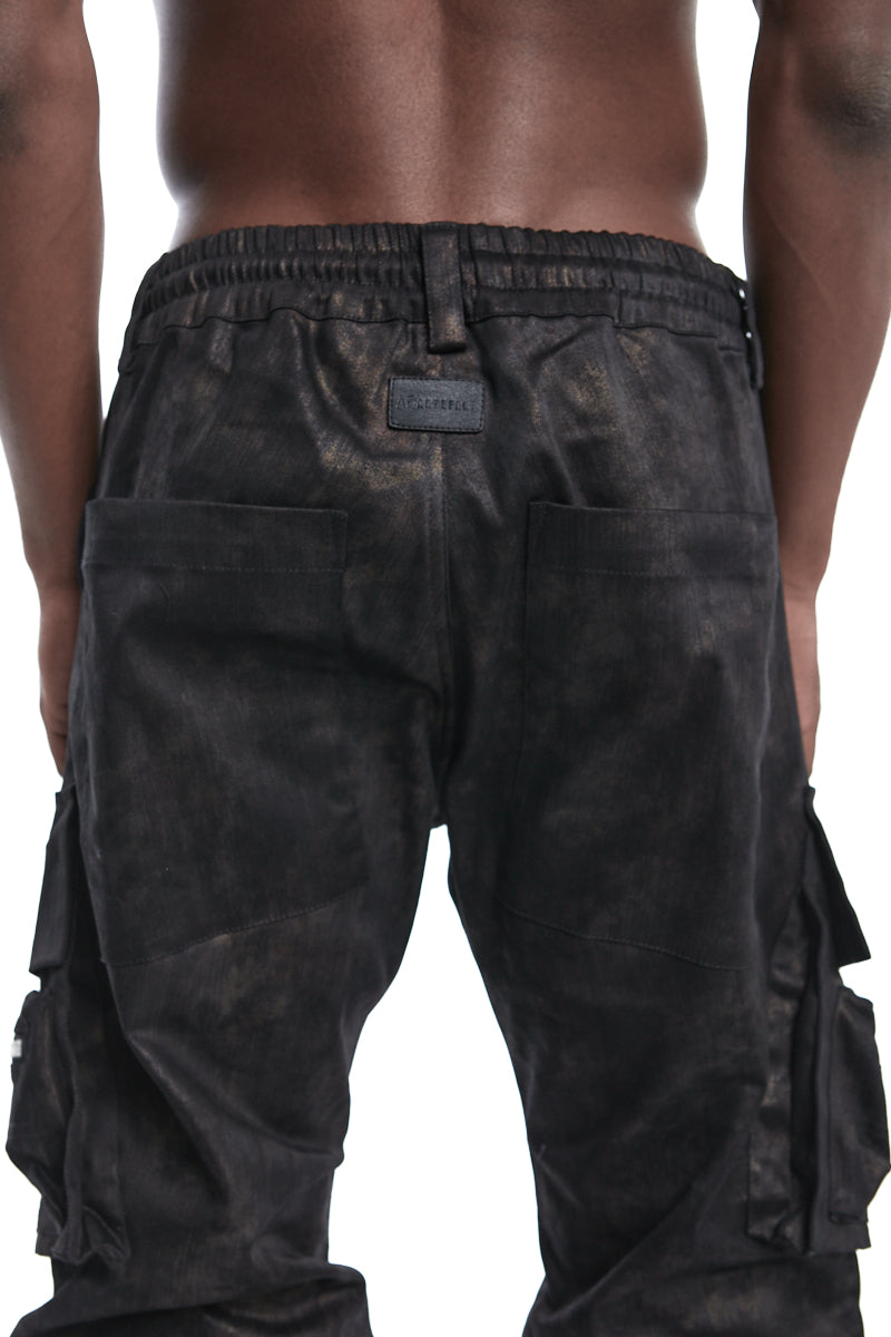 METAL BOOTCUT TUCKED TROUSERS