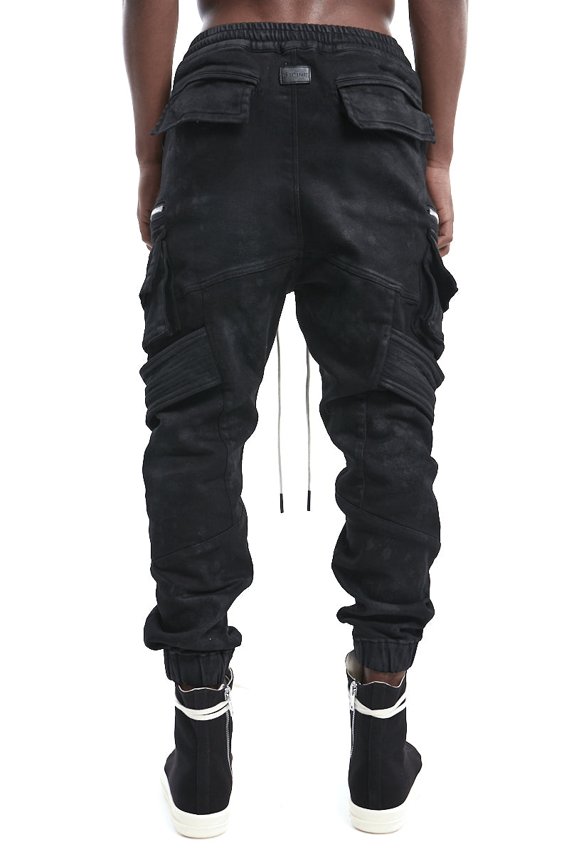 COATED BELT CARGO JOGGER DENIM