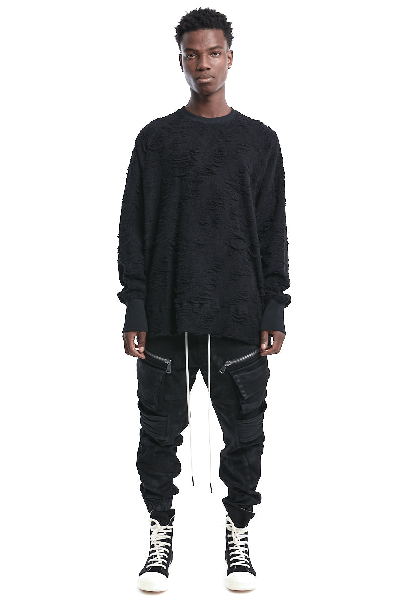 SHREDDED TEXTURE SWEATER