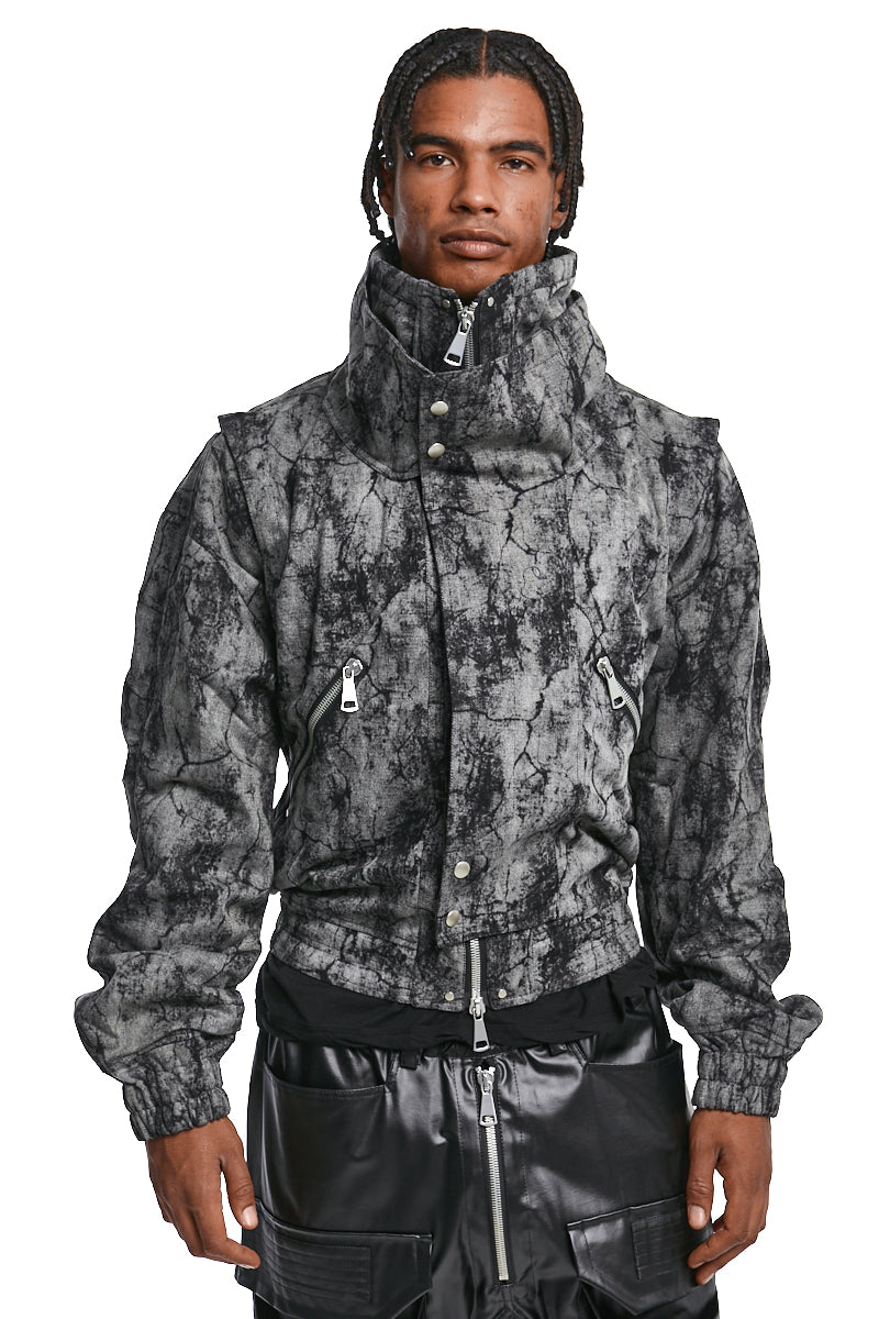 DARK GREY HIGH NECK JACKET