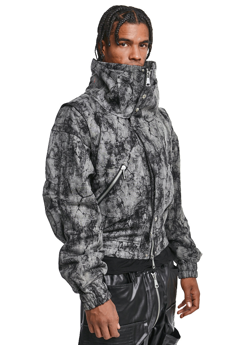 DARK GREY HIGH NECK JACKET
