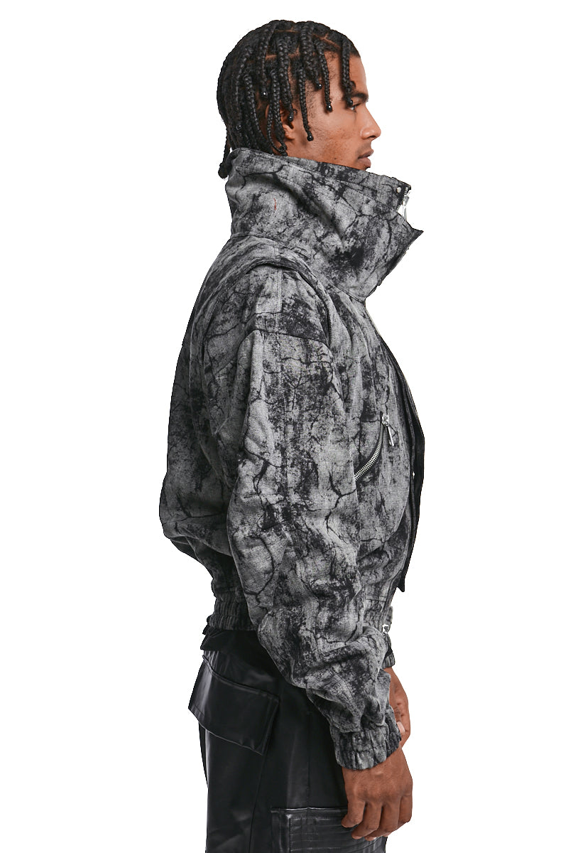 DARK GREY HIGH NECK JACKET