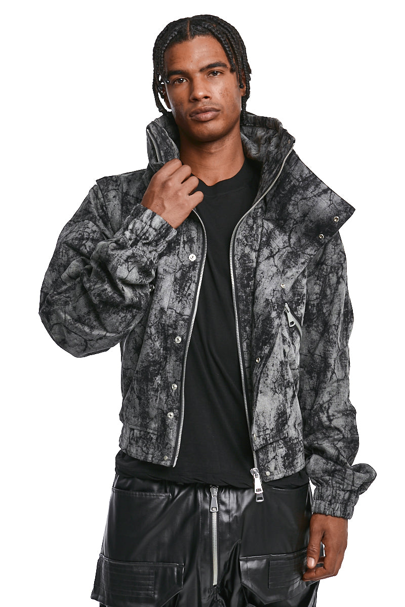 DARK GREY HIGH NECK JACKET