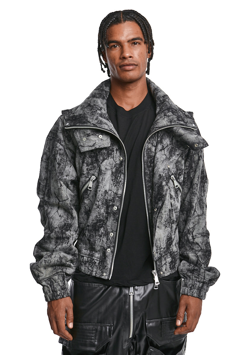 DARK GREY HIGH NECK JACKET