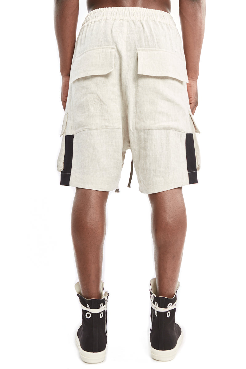 BEIGE LINEN SHORTS