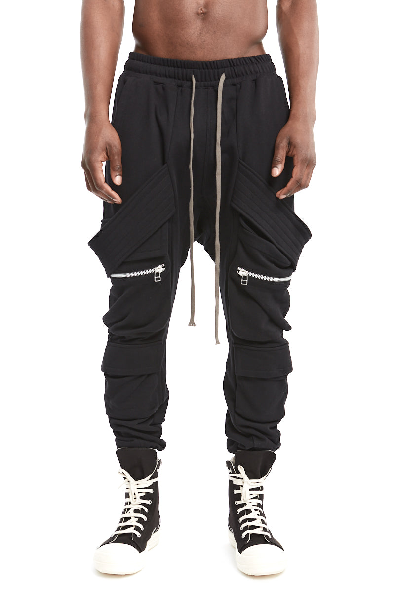 BLACK BELT CARGO SWEAT SAROUEL PANTS