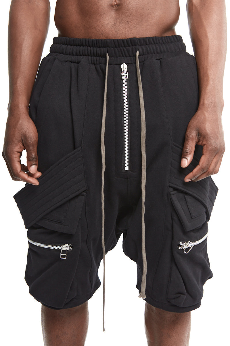BLACK BELT CARGO SWEAT SAROUEL SHORTS