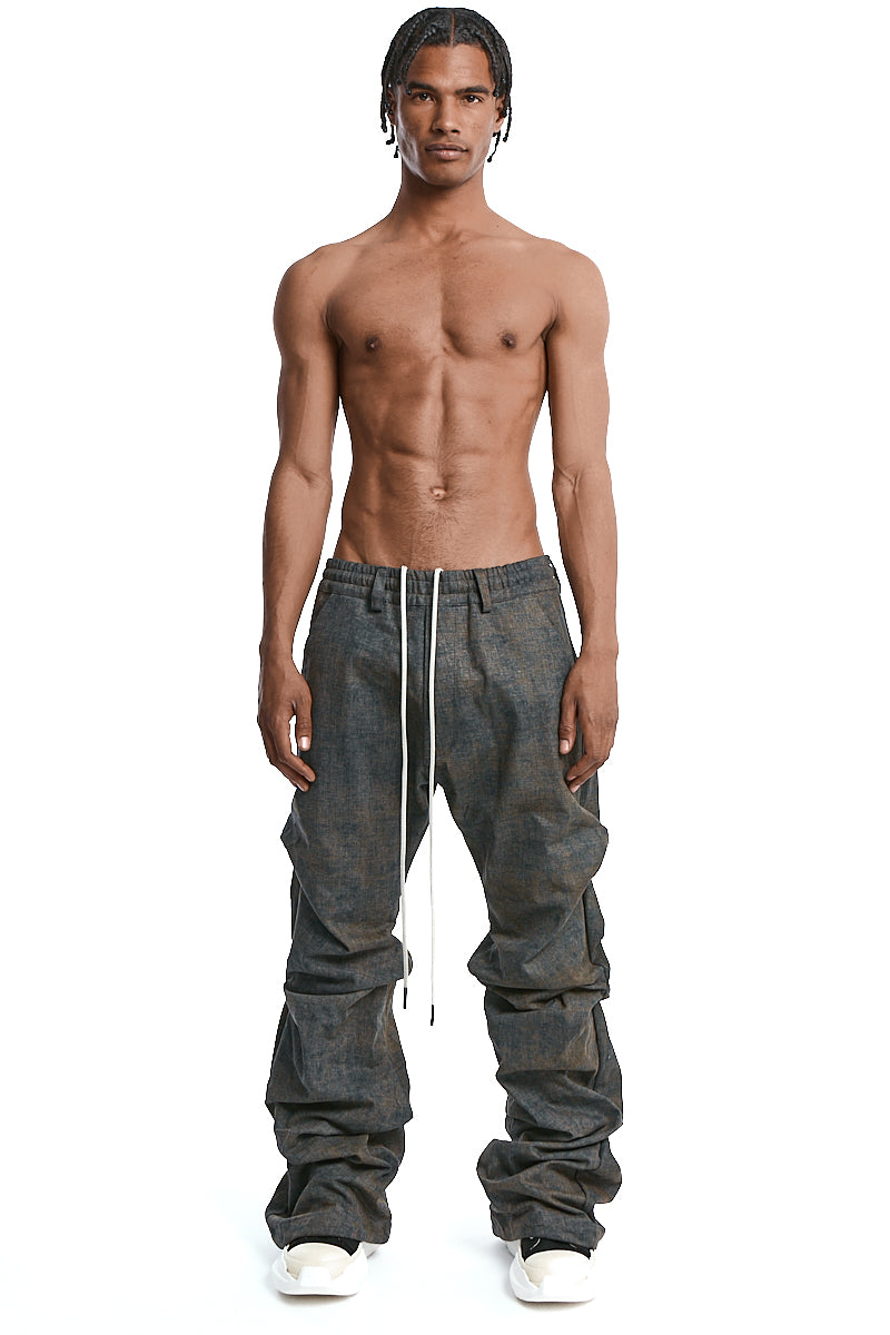 KHAKI BLENDED SHADES BOOTCUT TUCK PANTS