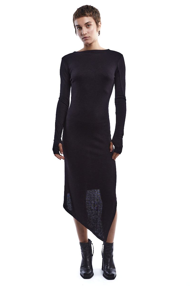 ASYMMETRIC WOOL DRESS