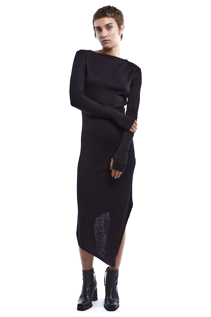 ASYMMETRIC WOOL DRESS