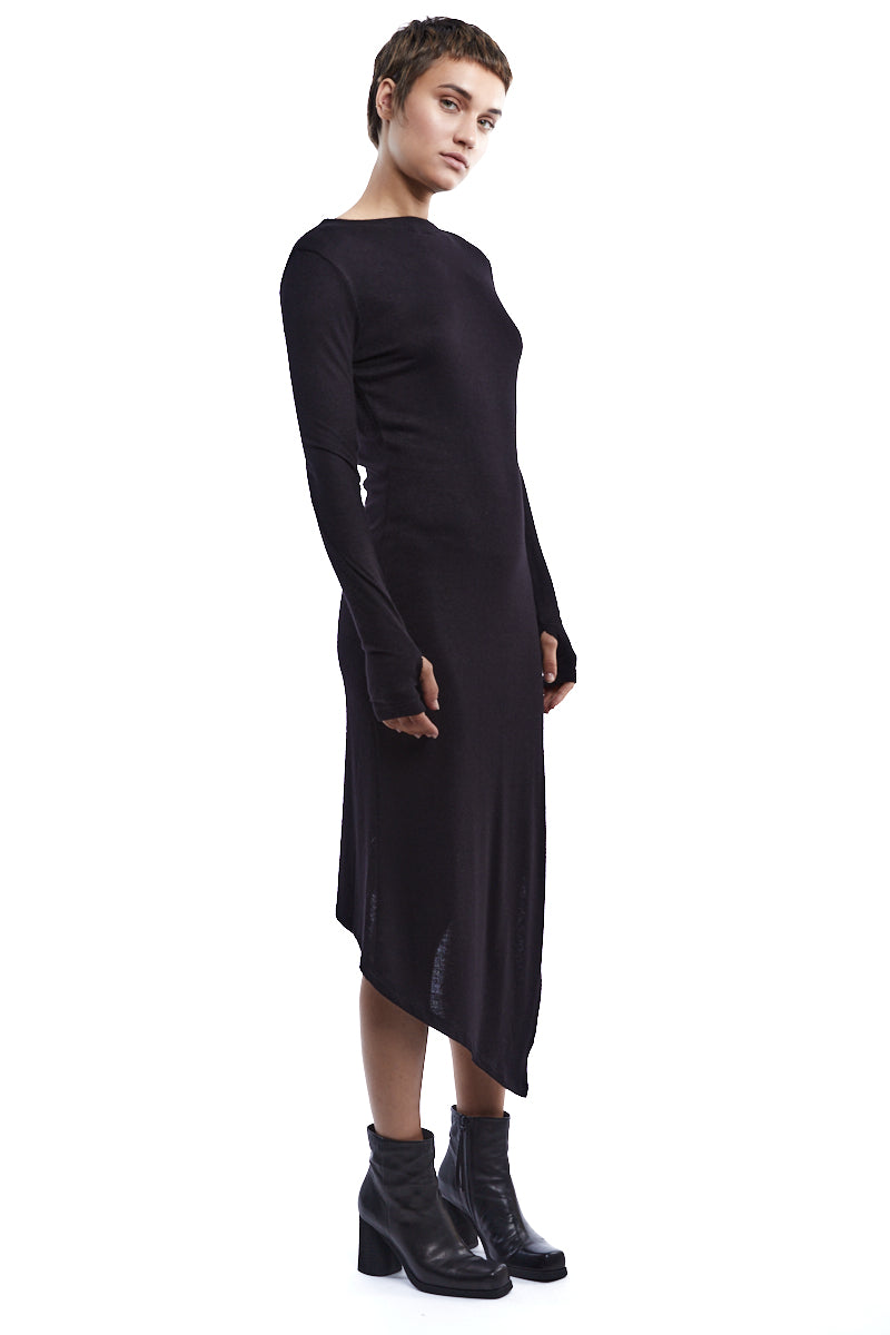 ASYMMETRIC WOOL DRESS