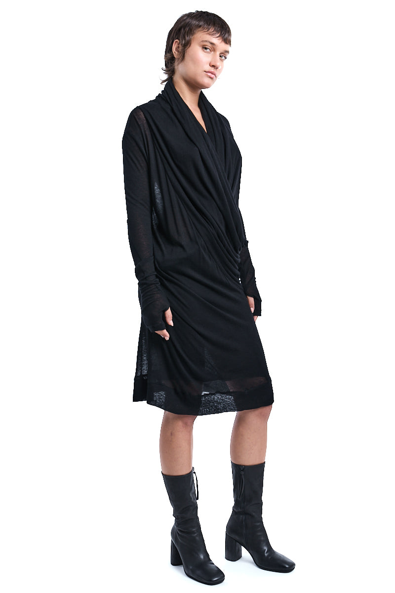 WOOL DRAPED DRESS
