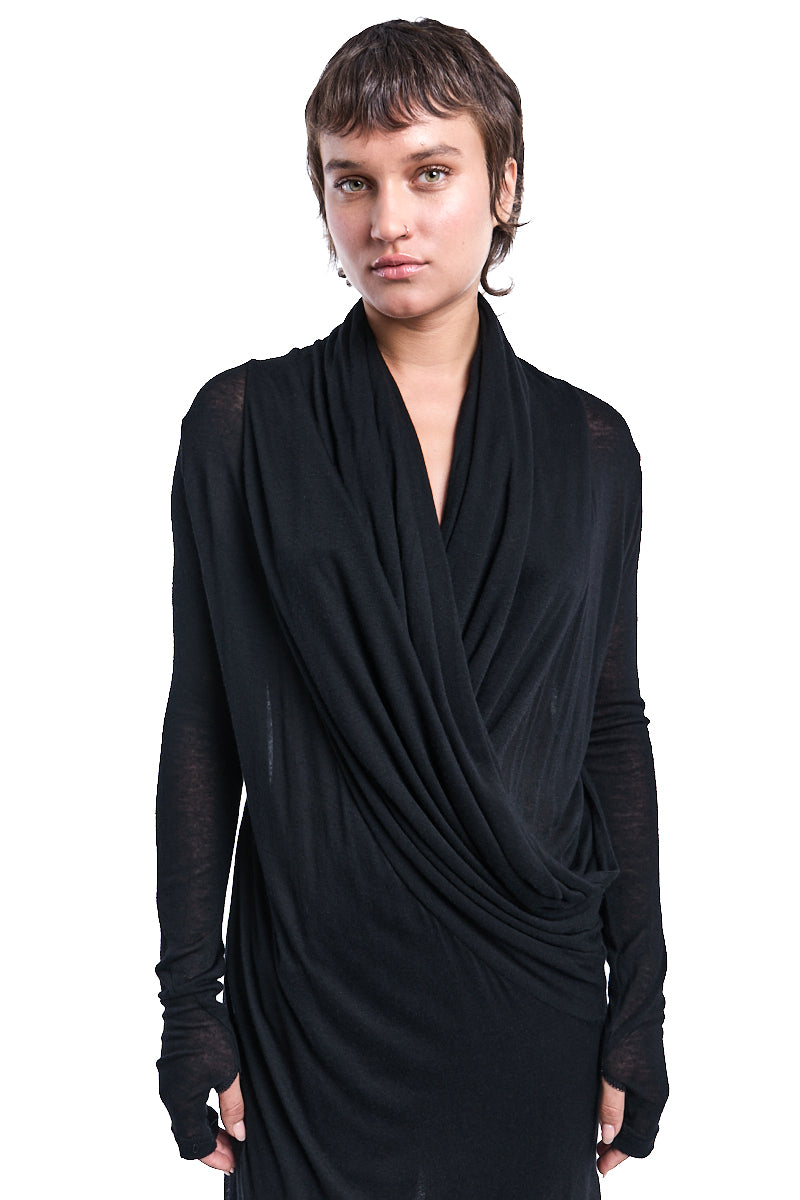 WOOL DRAPED DRESS