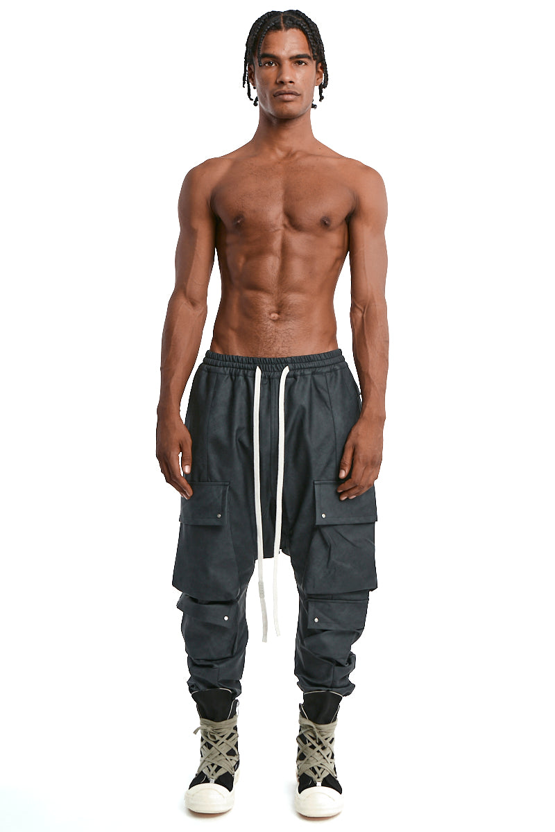 SMOKEBLACK VEGAN LEATHER SAROUEL EASY