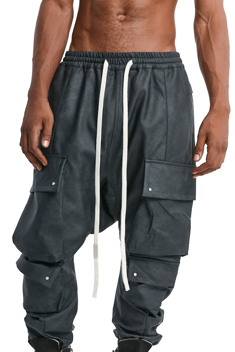 SMOKEBLACK VEGAN LEATHER SAROUEL EASY