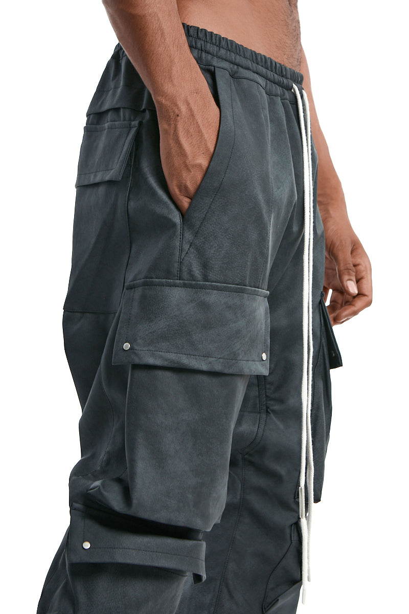 SMOKEBLACK VEGAN LEATHER SAROUEL EASY