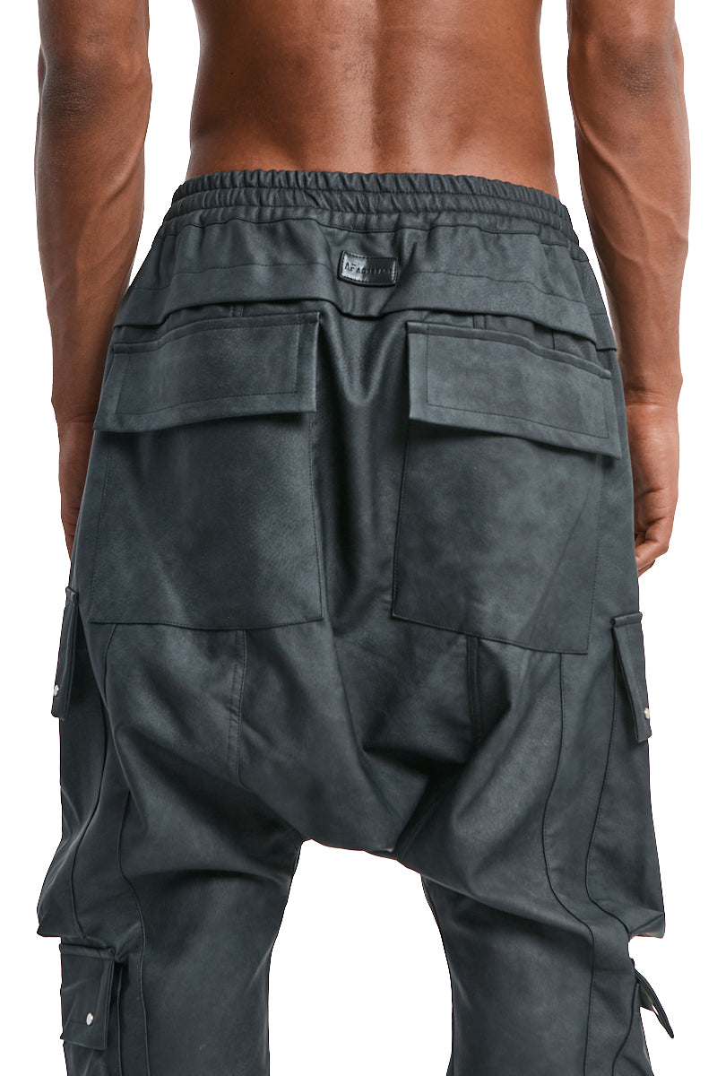 SMOKEBLACK VEGAN LEATHER SAROUEL EASY