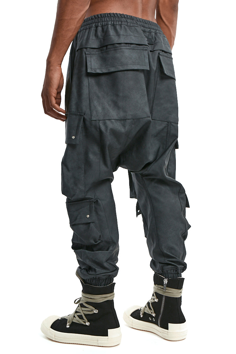 SMOKEBLACK VEGAN LEATHER SAROUEL EASY