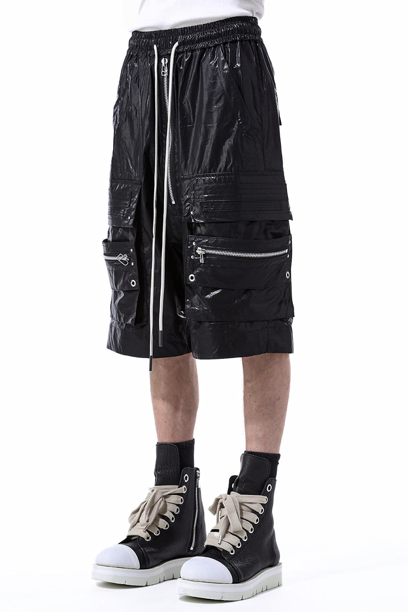 COATING FRONT ZIP CARGO SHORTS