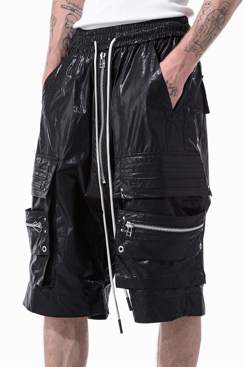 COATING FRONT ZIP CARGO SHORTS