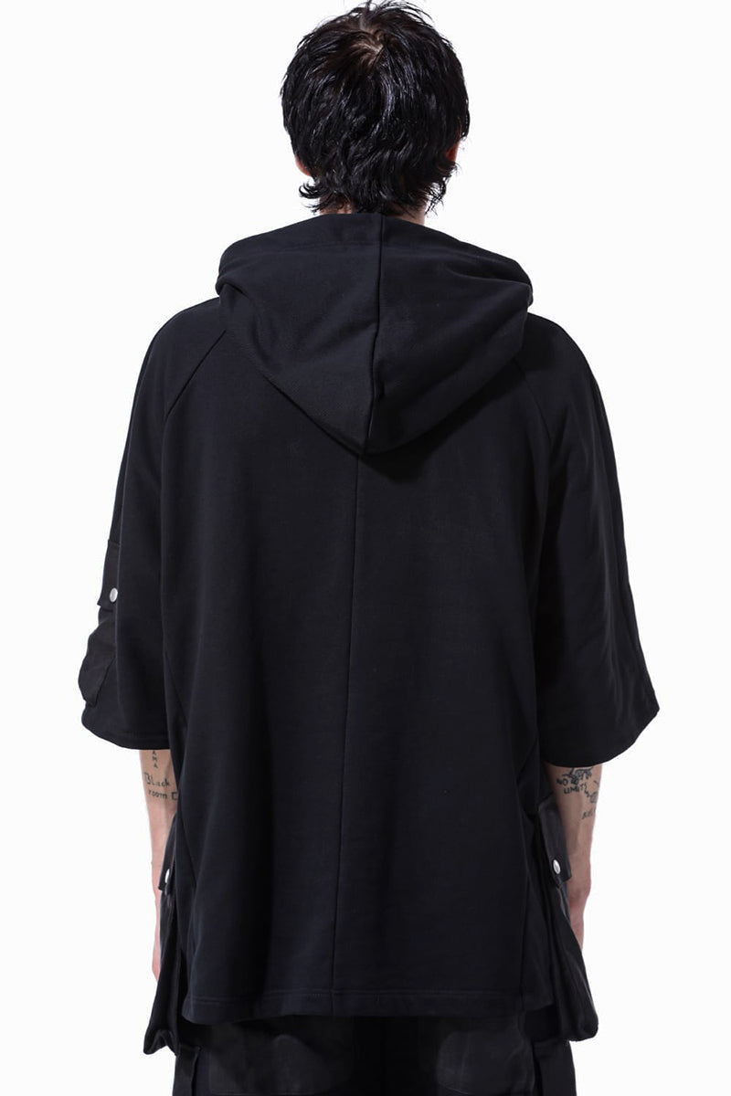 SWEAT COTTON OVER HOODED TOP