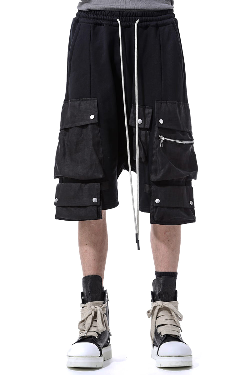 LINEN COMBI SWEAT SHORTS