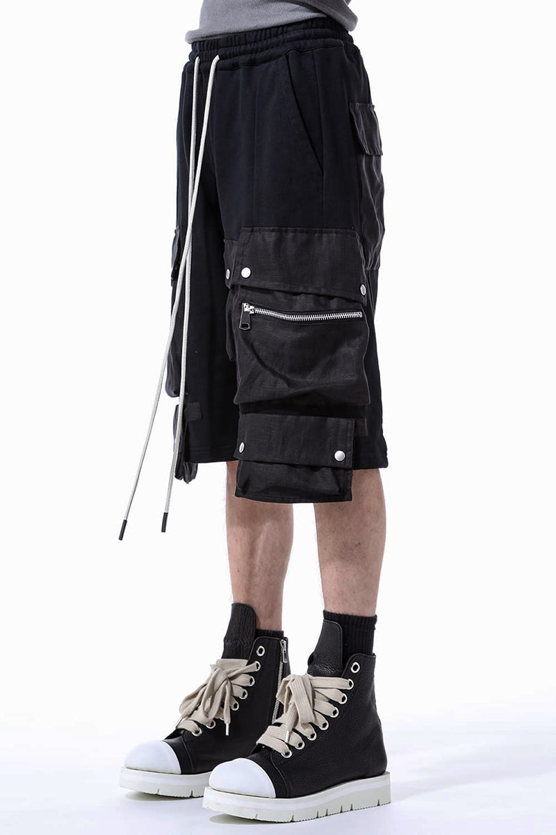 LINEN COMBI SWEAT SHORTS