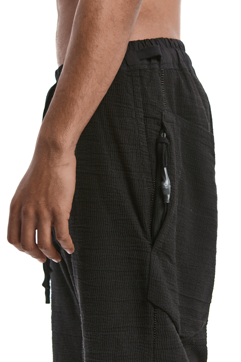 BLACK STRUCTURED COTTON LOW CROTCH SHORTS