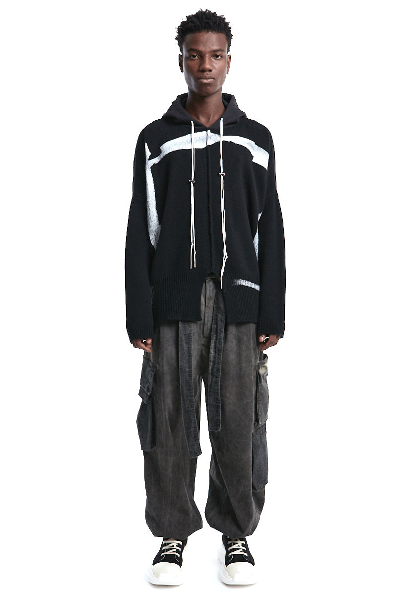 HOODED OVER WOOL JERSEY